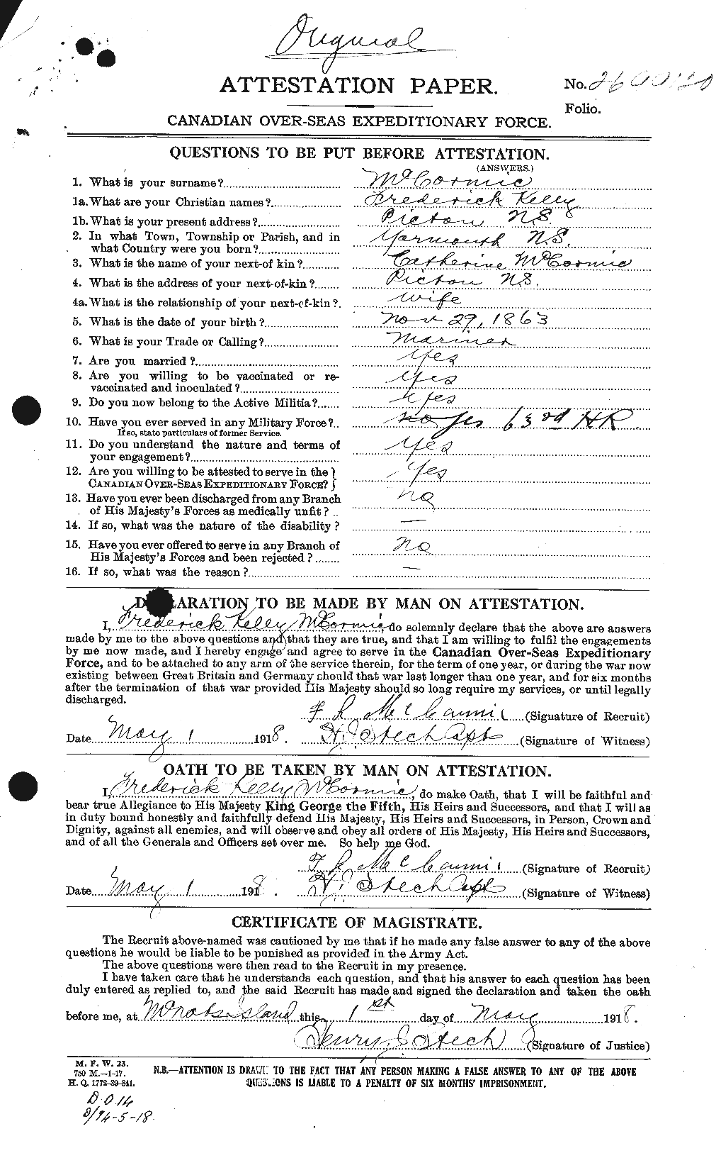 Personnel Records of the First World War - CEF 133836a