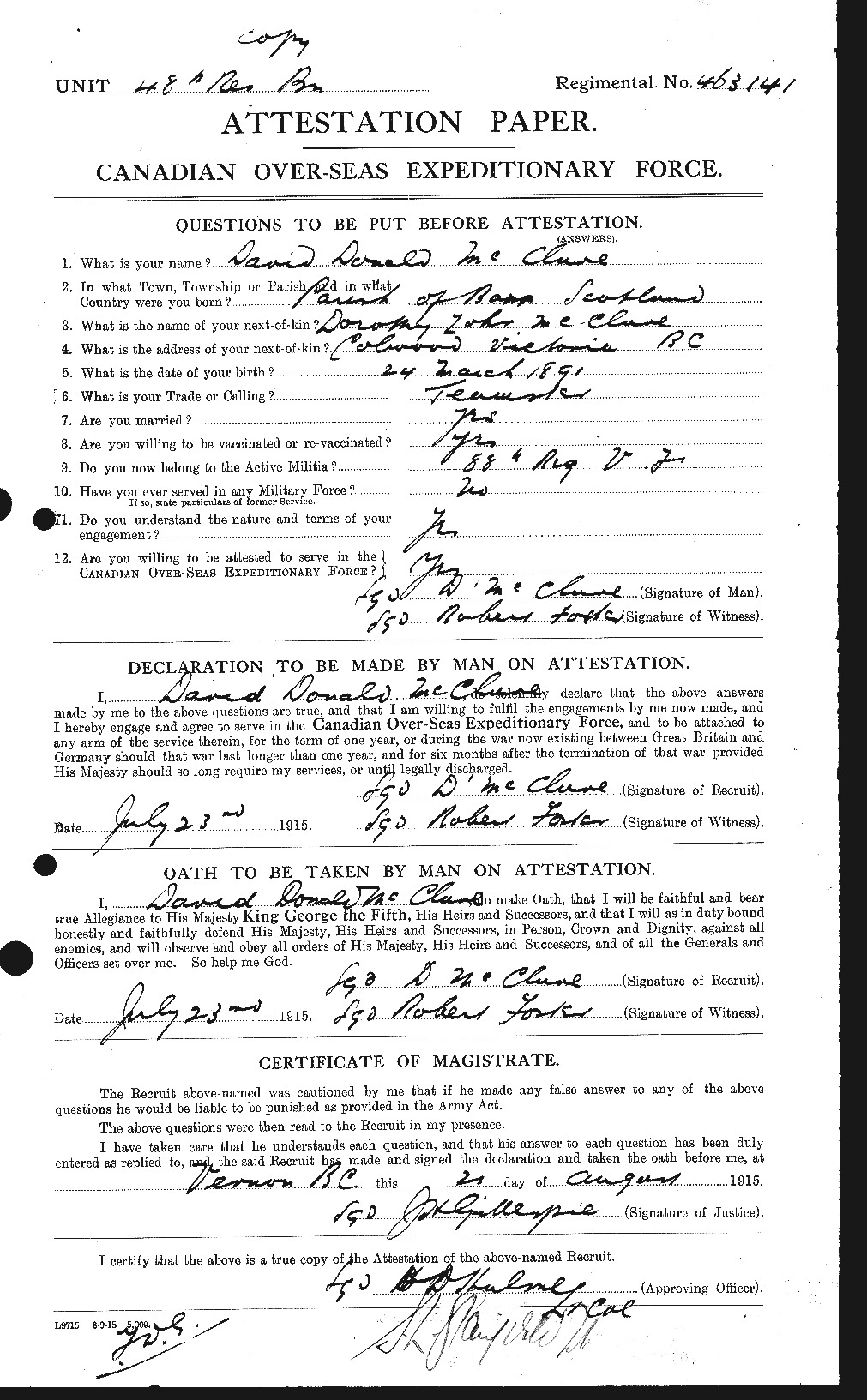 Personnel Records of the First World War - CEF 134281a
