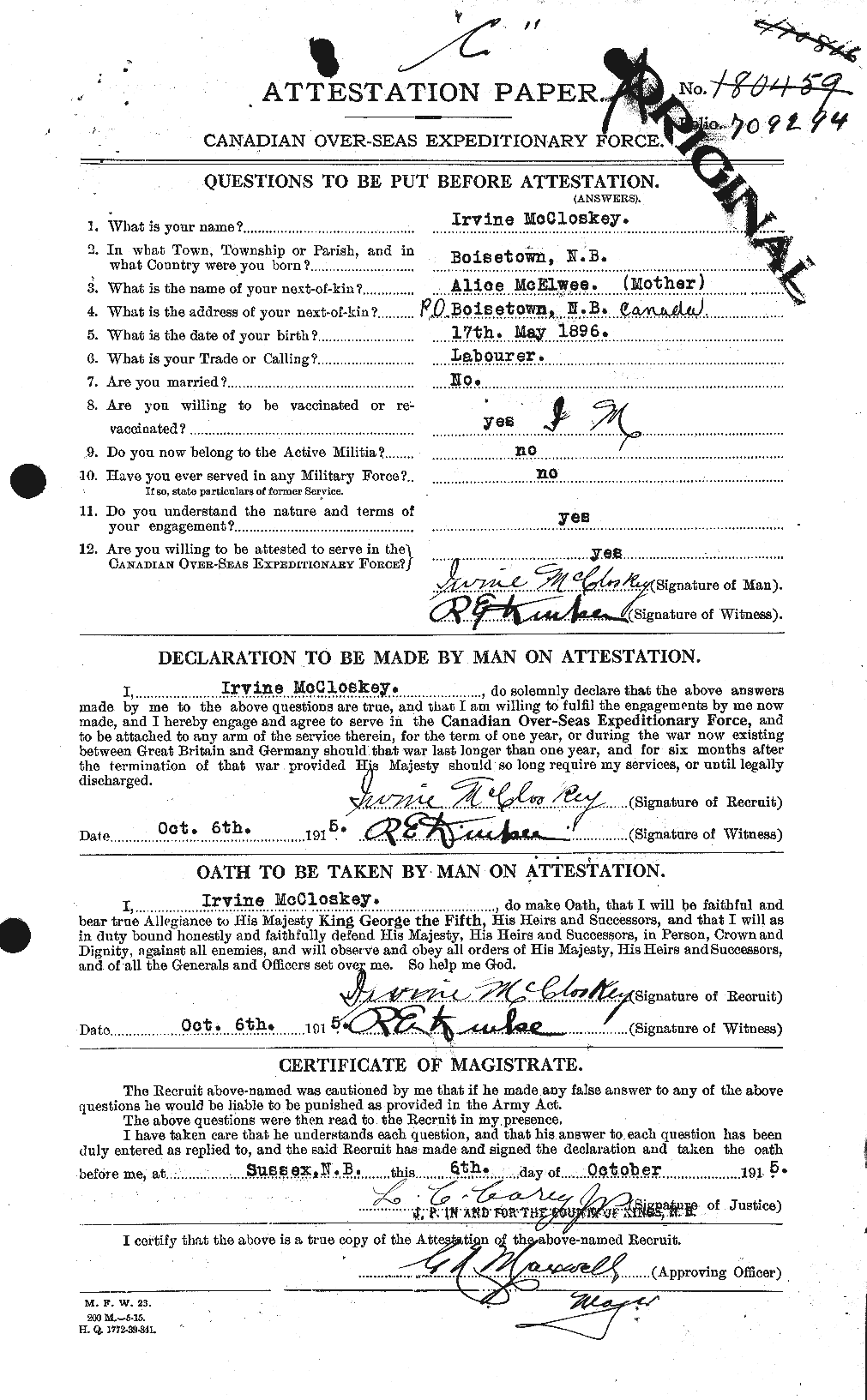 Personnel Records of the First World War - CEF 134630a