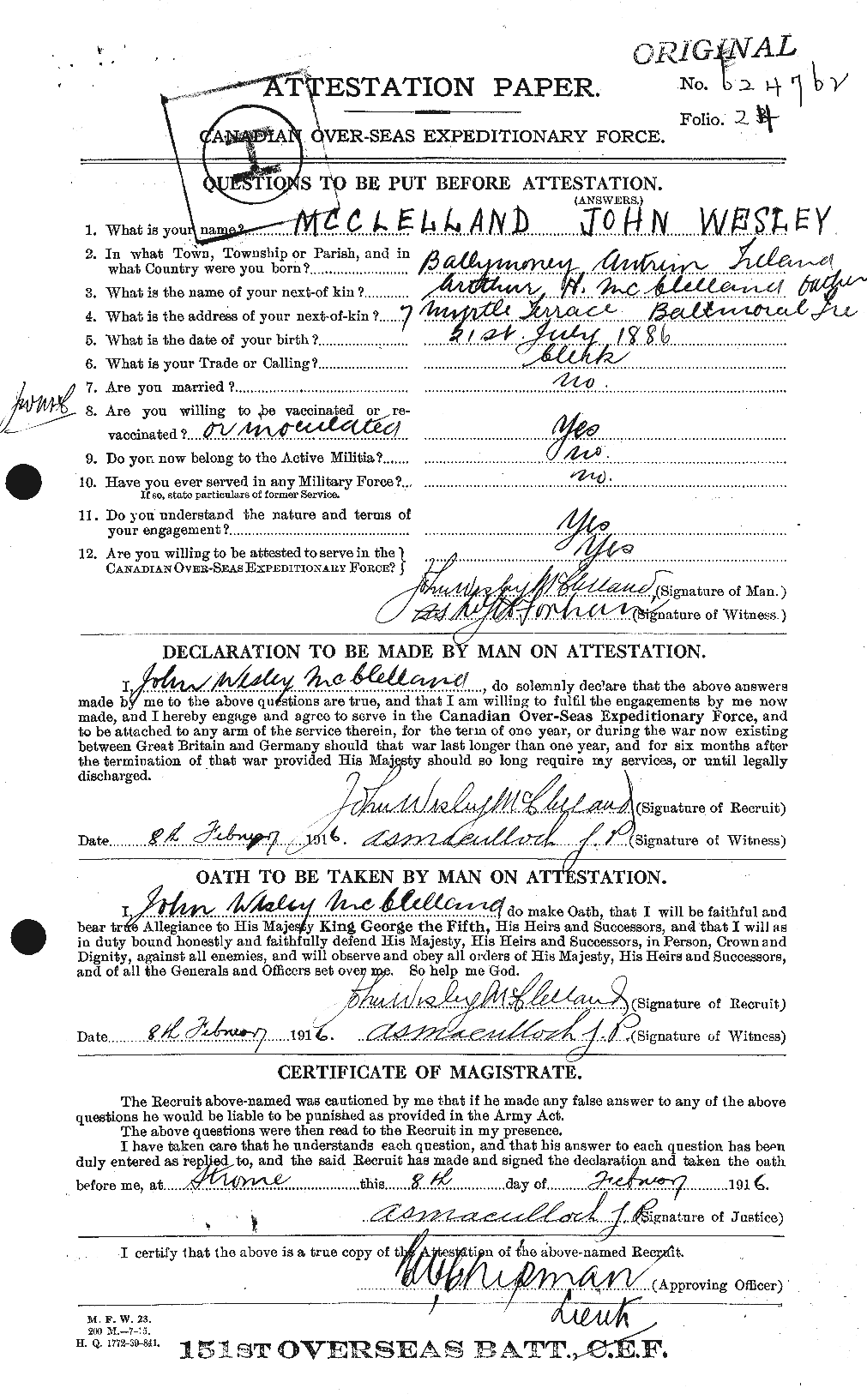 Personnel Records of the First World War - CEF 134776a