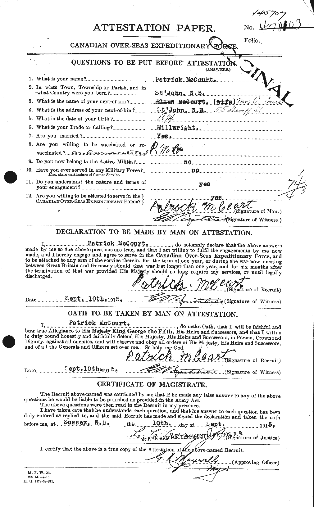 Personnel Records of the First World War - CEF 134944a