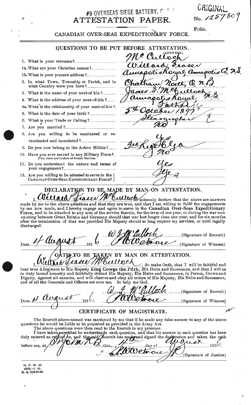 Personnel Records of the First World War - CEF 135157a