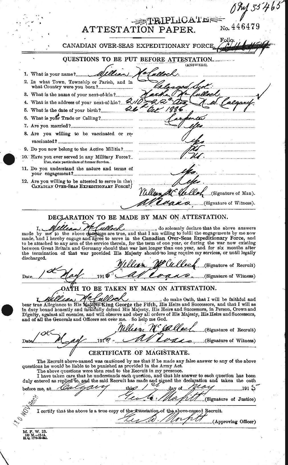 Personnel Records of the First World War - CEF 135160a