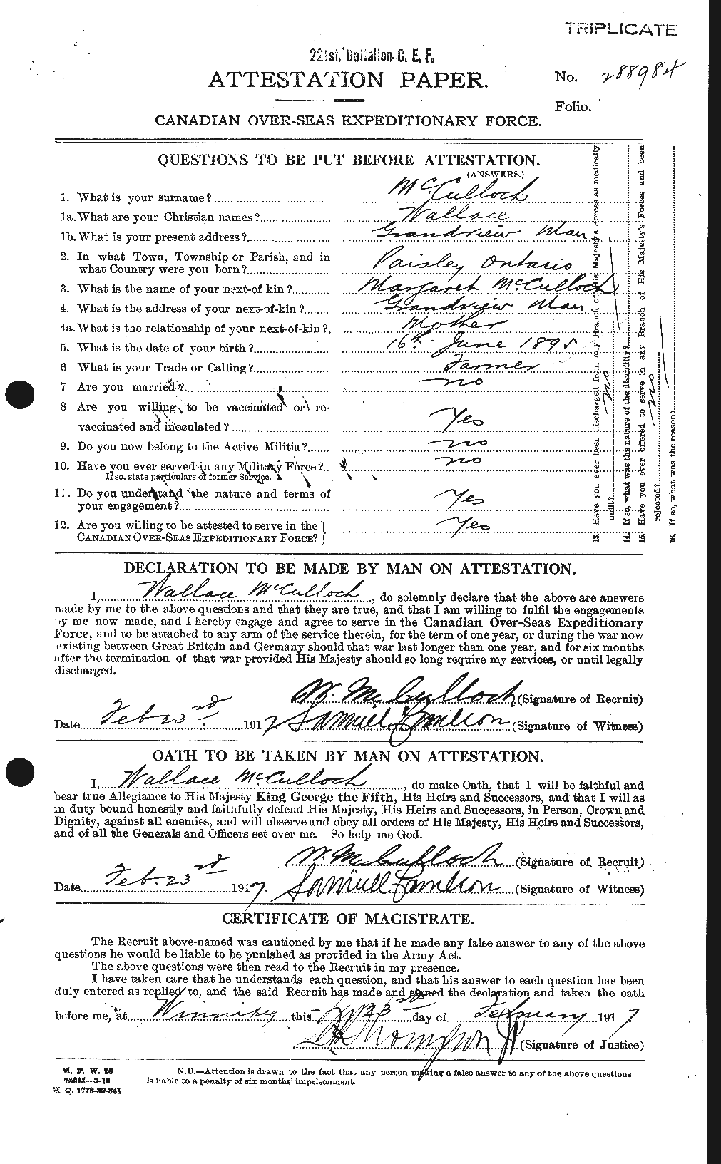 Personnel Records of the First World War - CEF 135164a