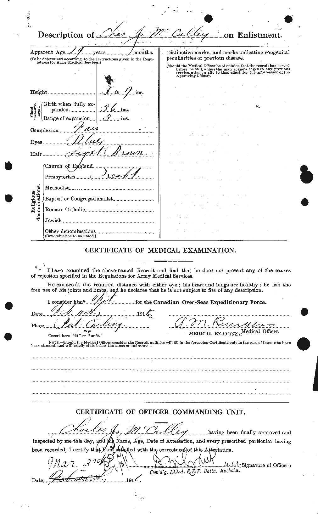 Personnel Records of the First World War - CEF 135407b