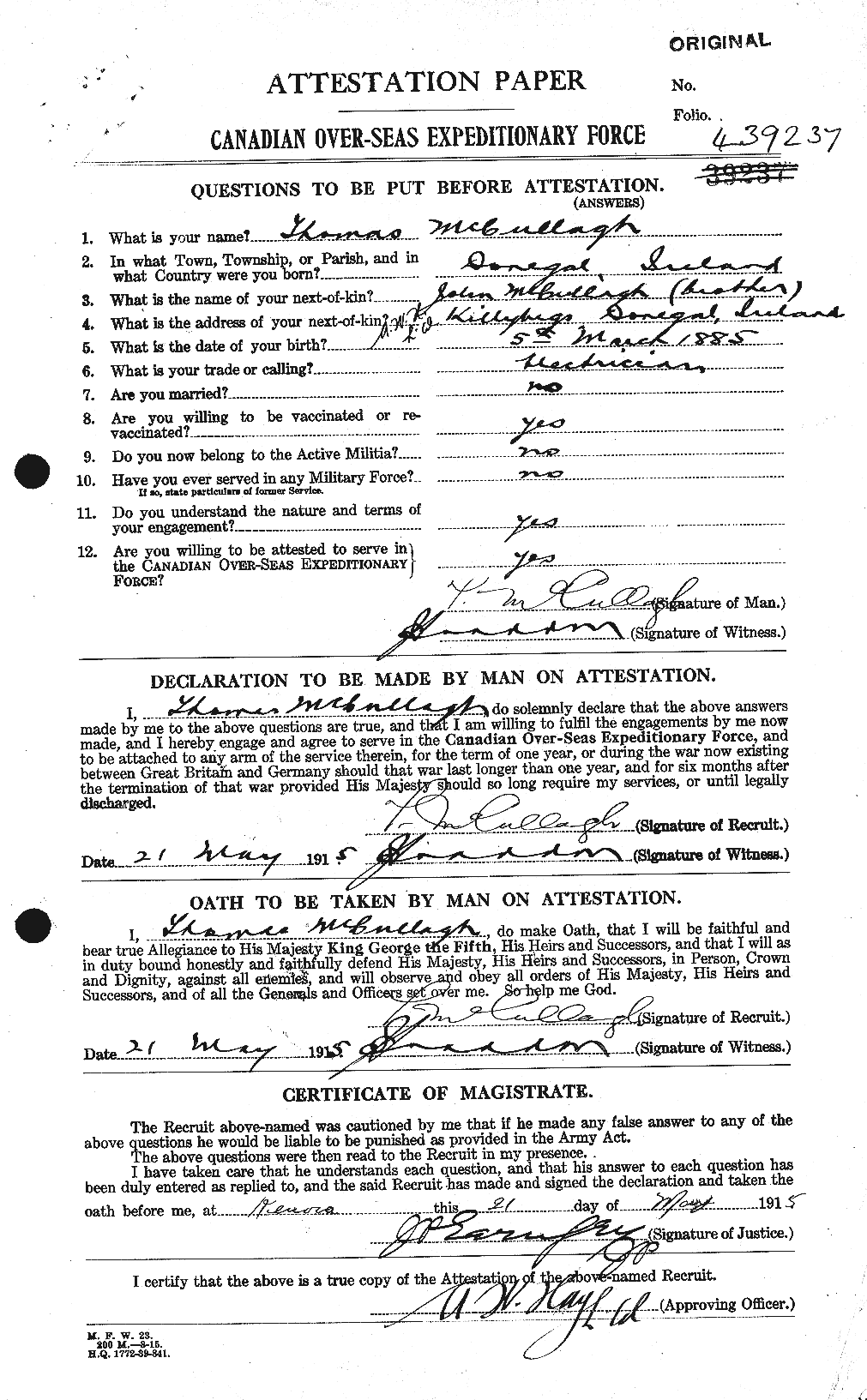 Personnel Records of the First World War - CEF 135416a