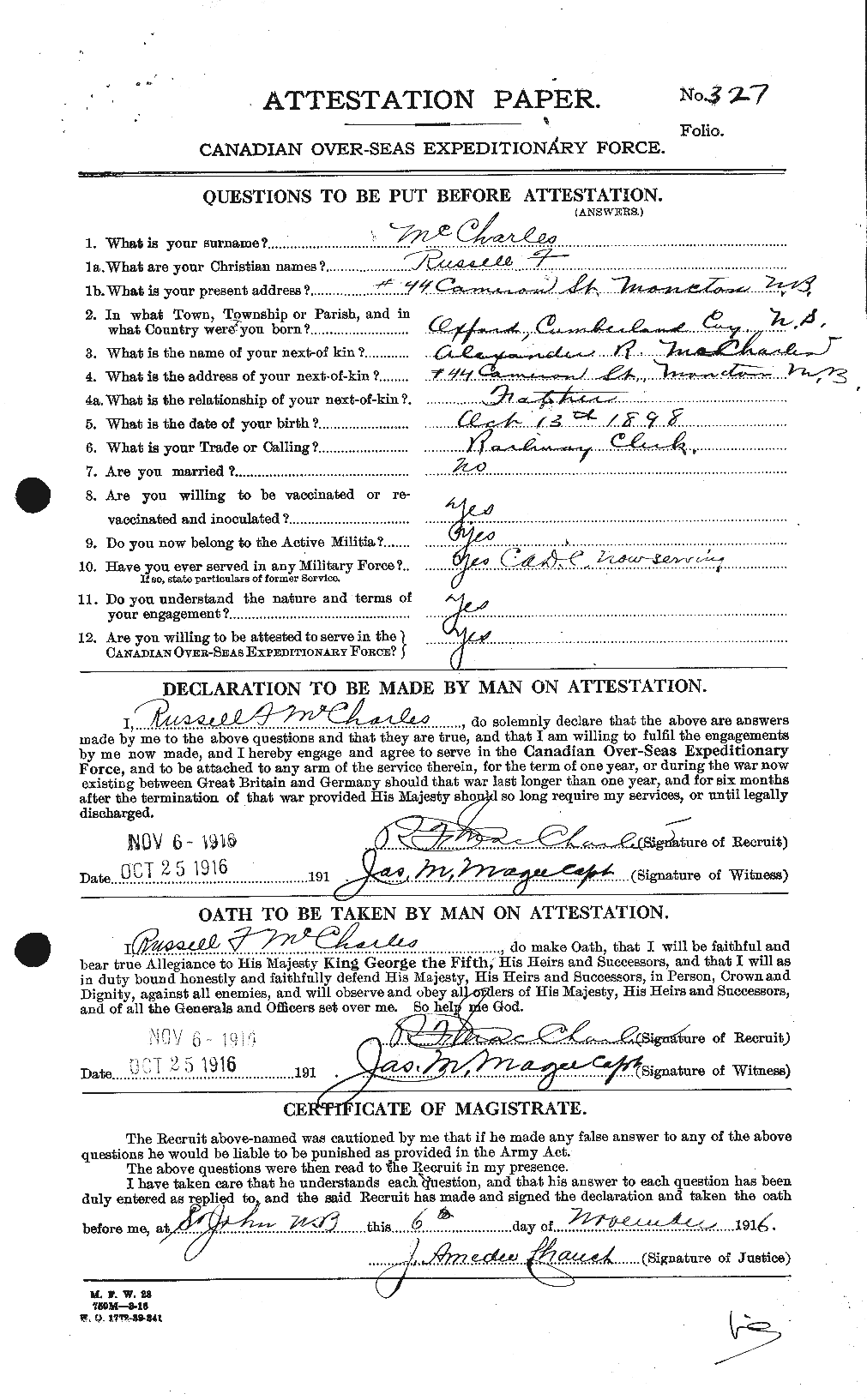 Personnel Records of the First World War - CEF 135660a
