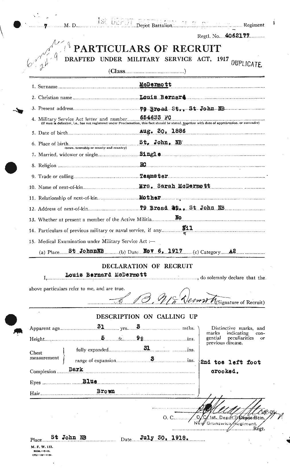 Personnel Records of the First World War - CEF 135689a
