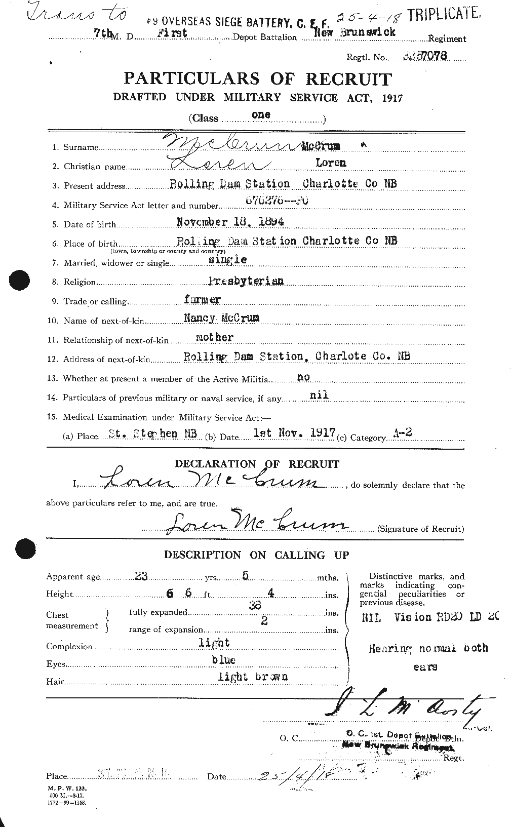 Personnel Records of the First World War - CEF 135734a