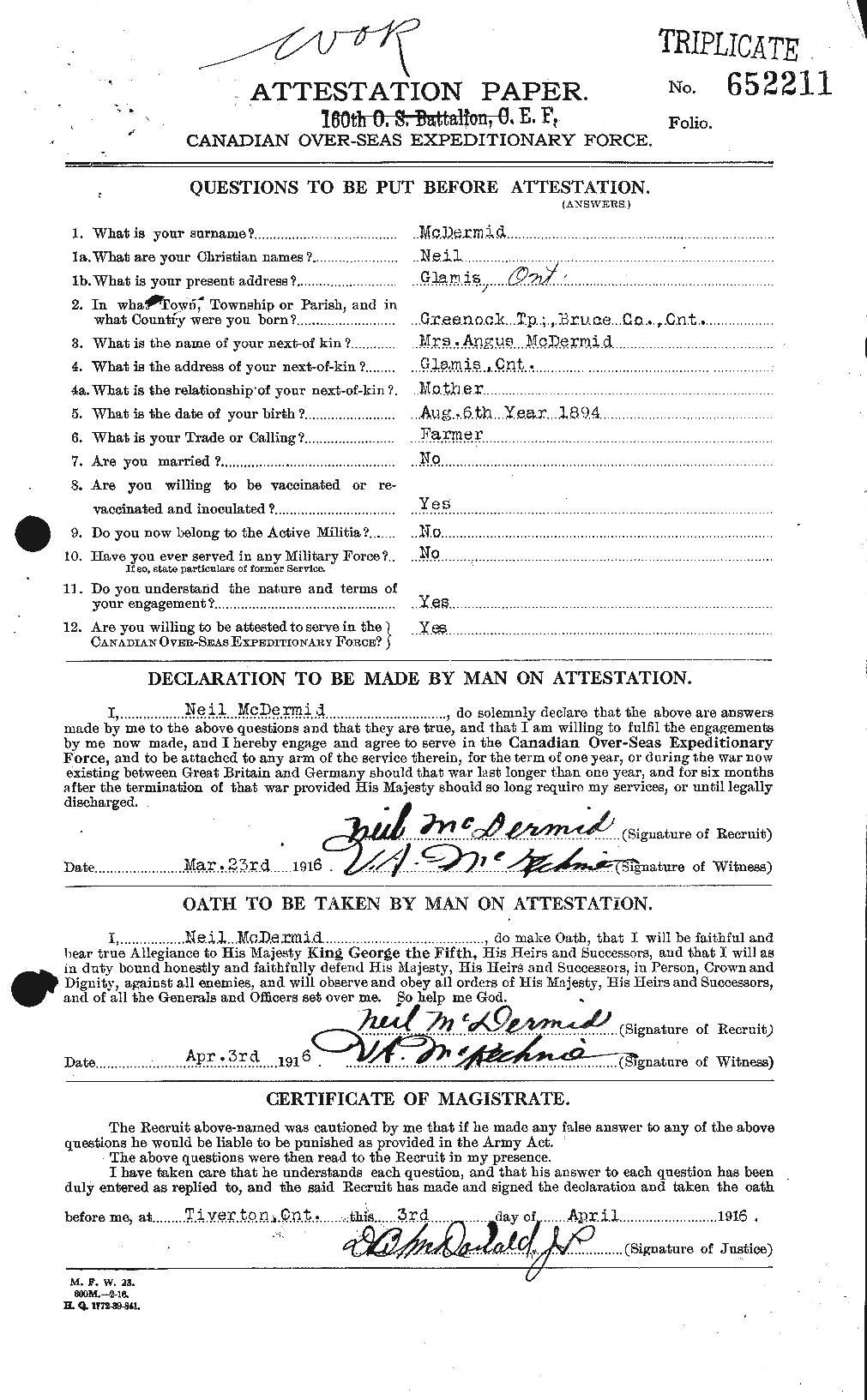 Personnel Records of the First World War - CEF 136132a