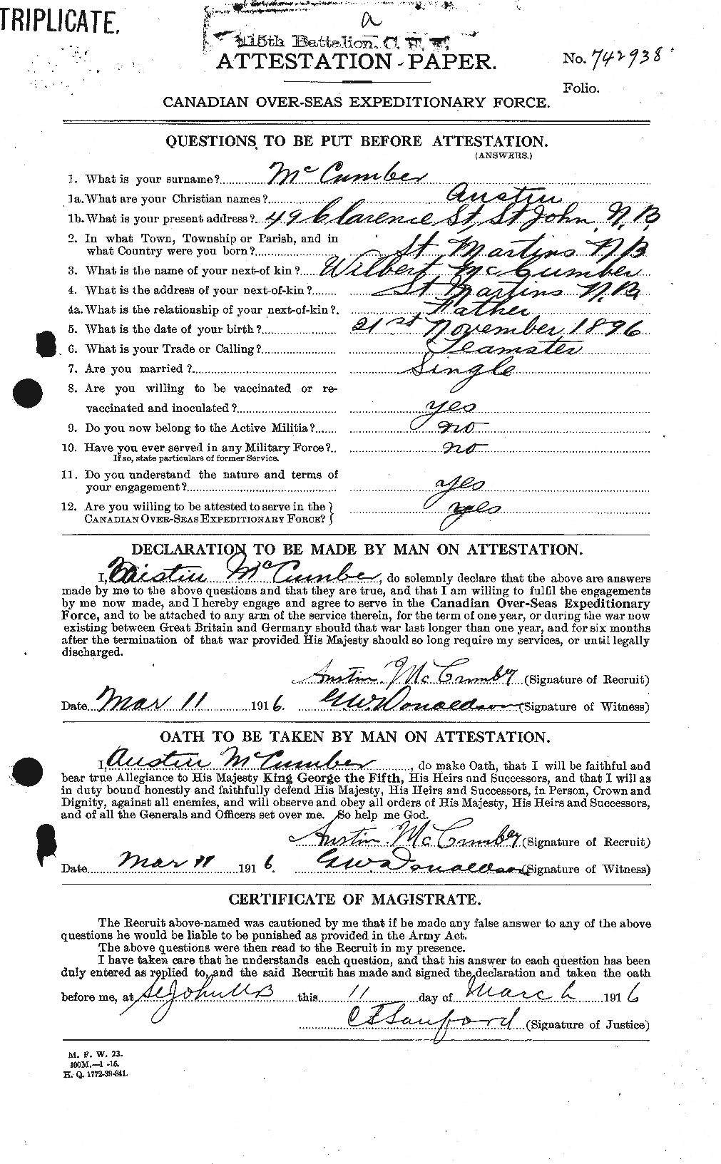 Personnel Records of the First World War - CEF 136812a