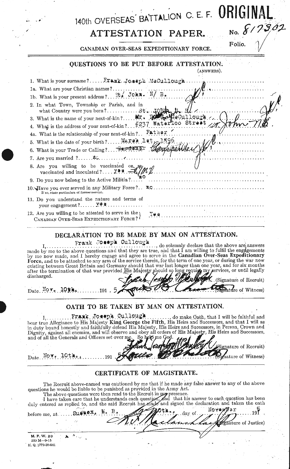Personnel Records of the First World War - CEF 136962a