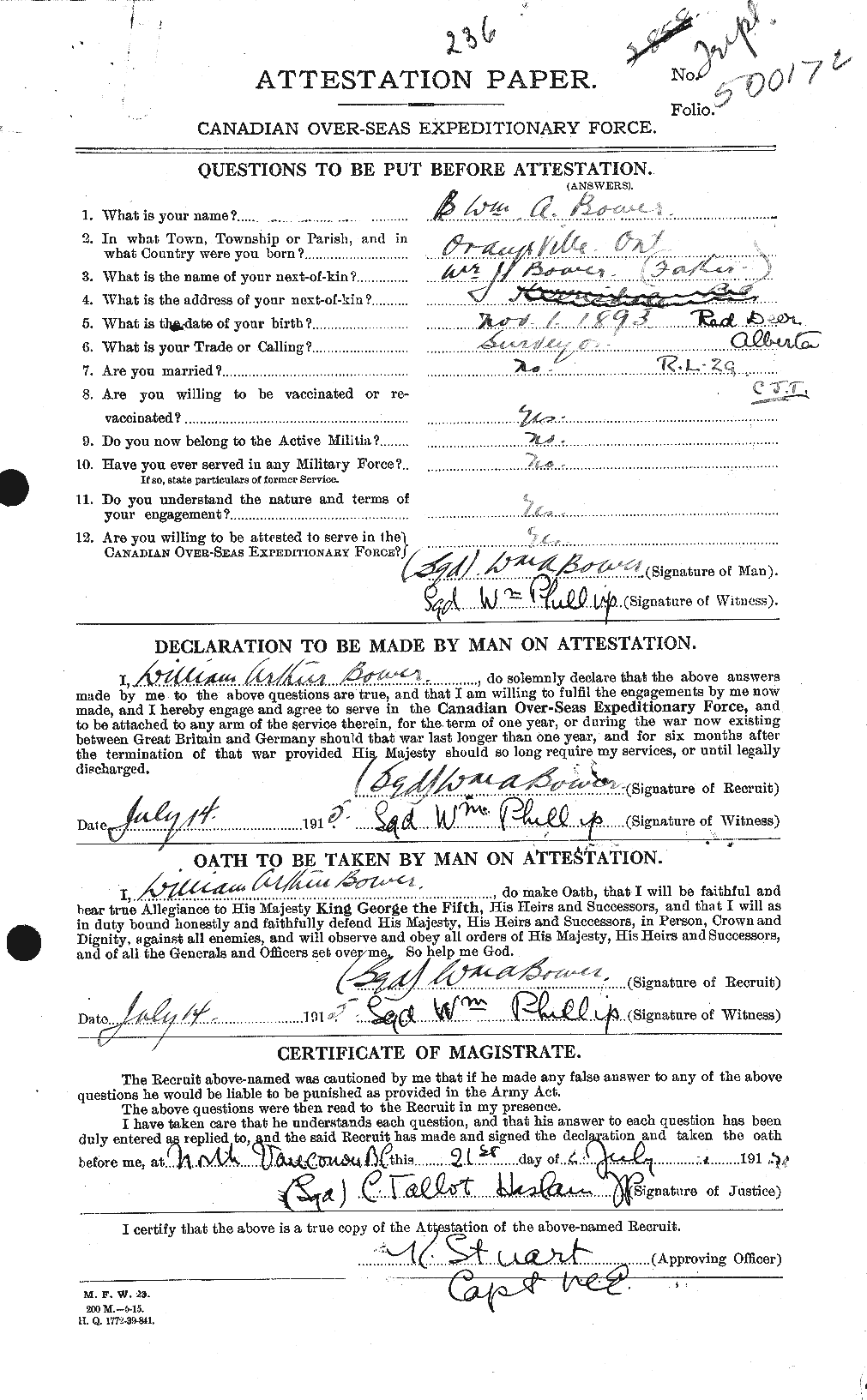 Personnel Records of the First World War - CEF 200235a