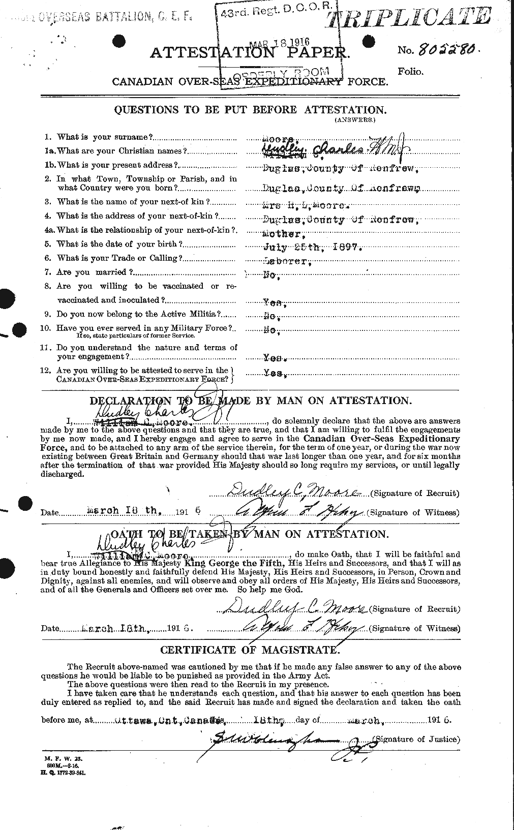 Personnel Records of the First World War - CEF 200477a