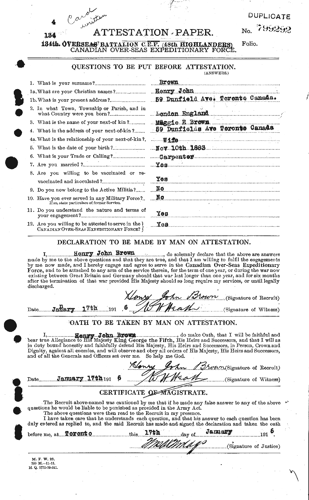 Personnel Records of the First World War - CEF 200659a