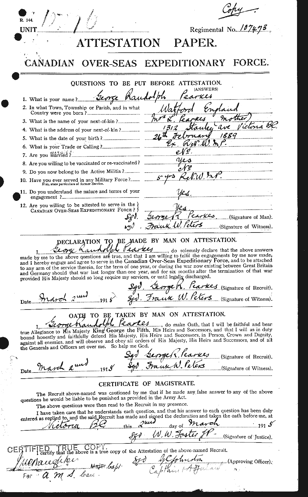 Personnel Records of the First World War - CEF 200673a