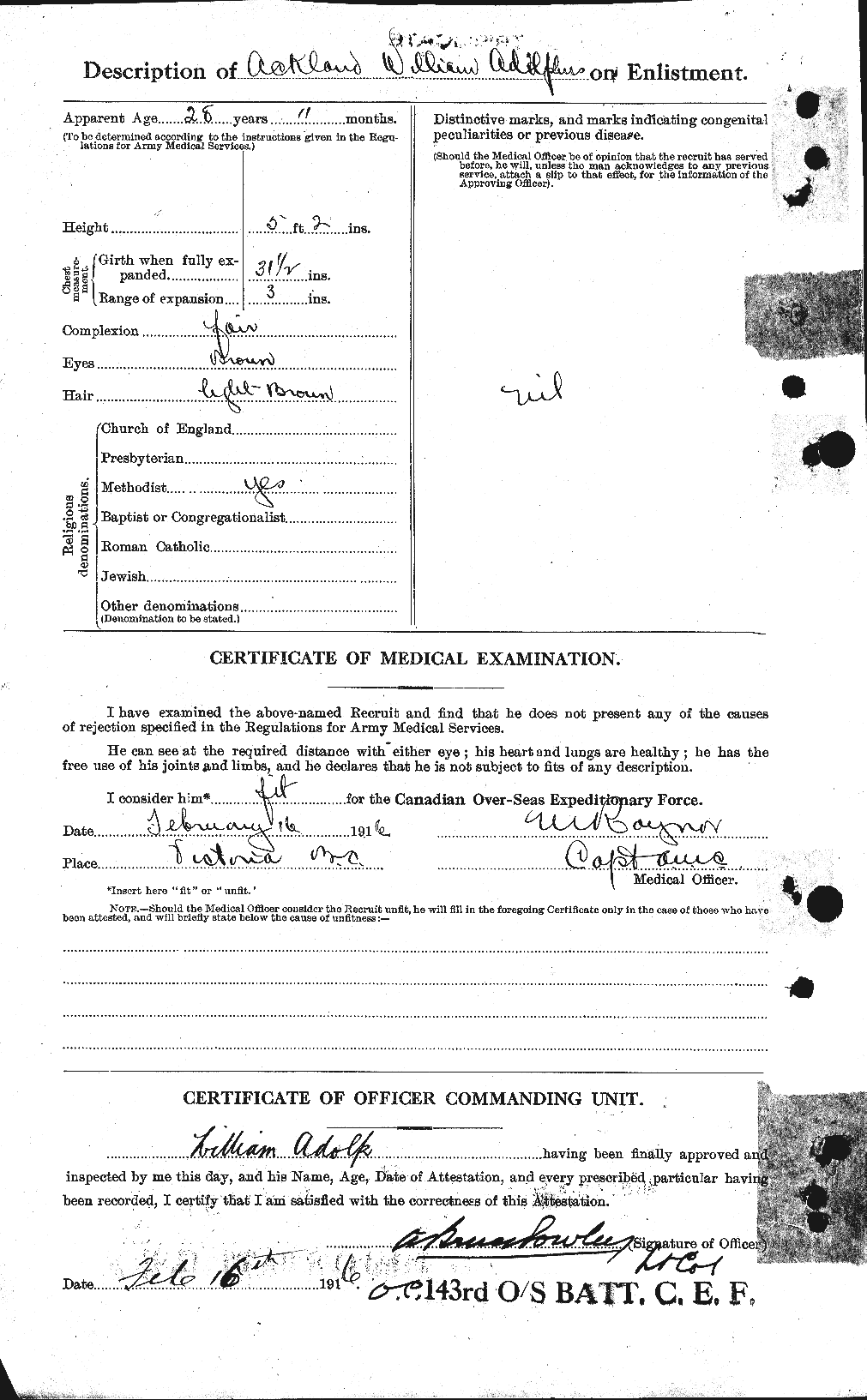 Dossiers du Personnel de la Première Guerre mondiale - CEC 200693b