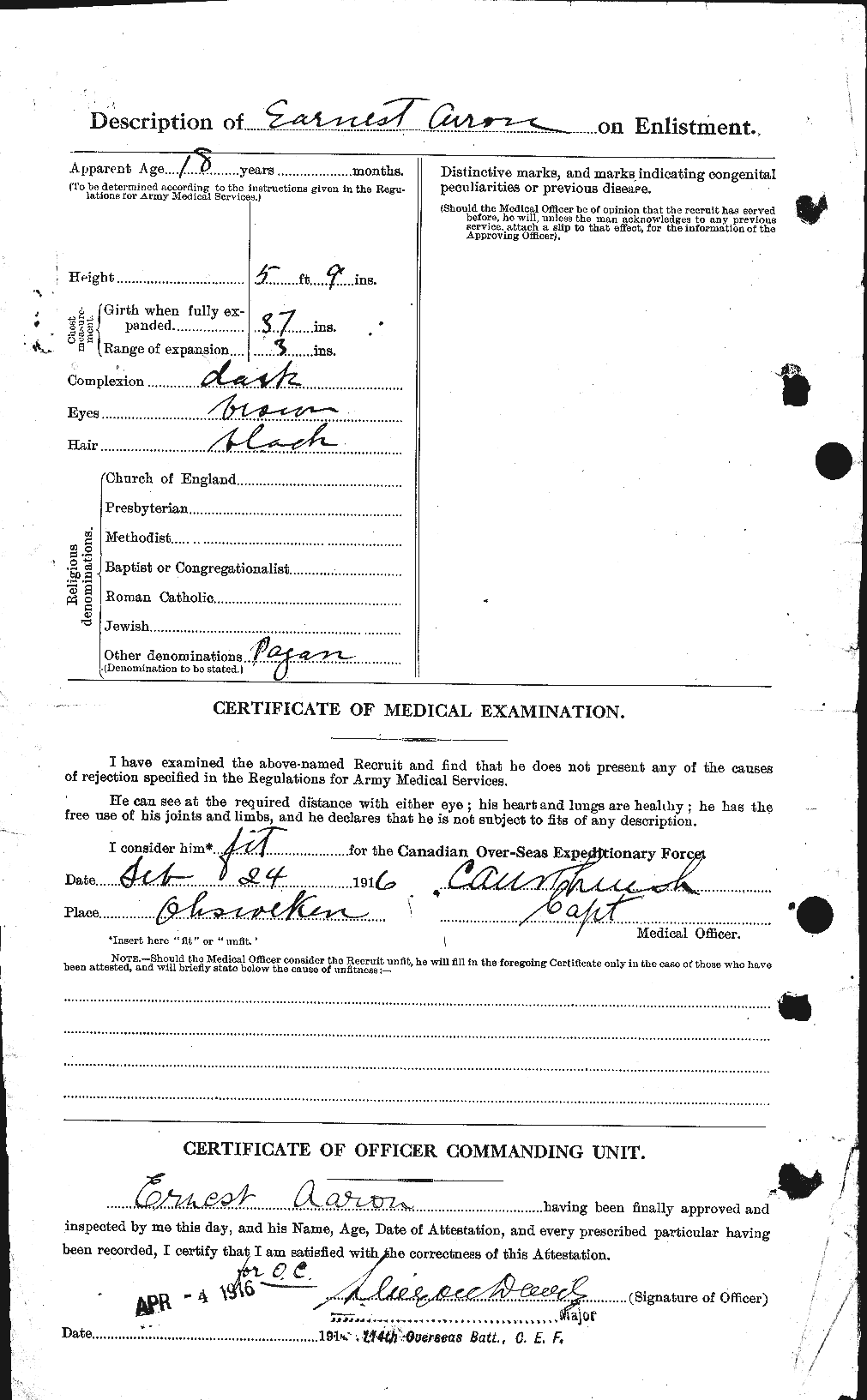 Personnel Records of the First World War - CEF 200739b
