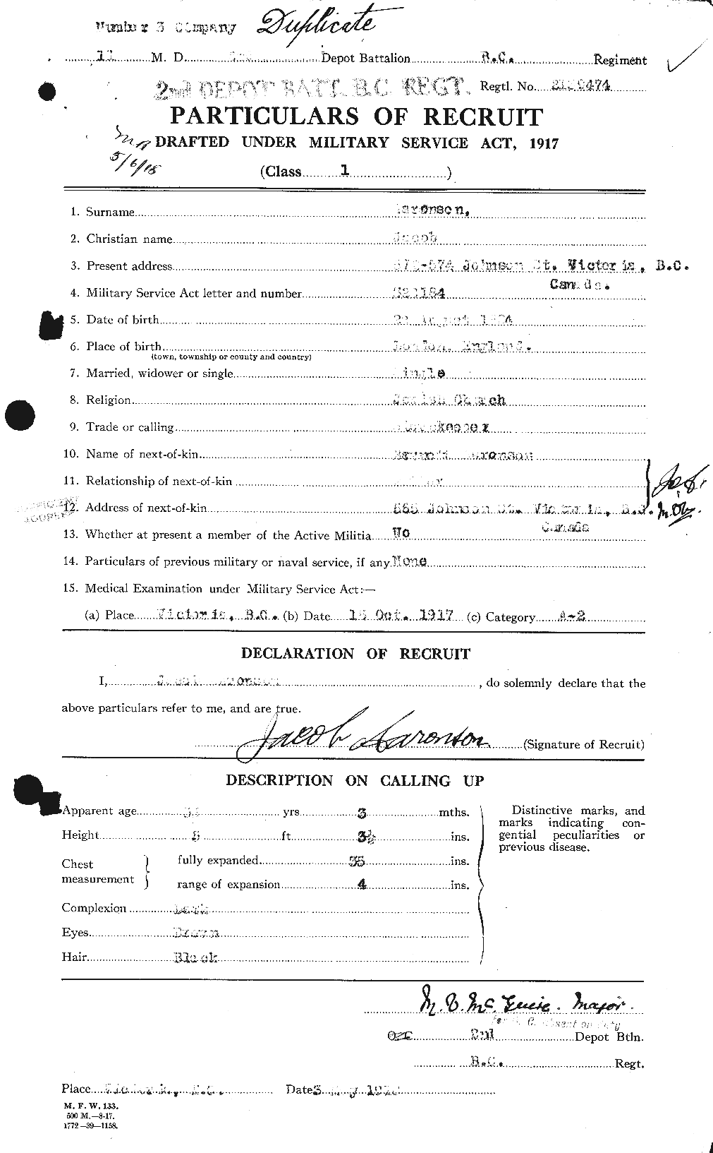Personnel Records of the First World War - CEF 200748a