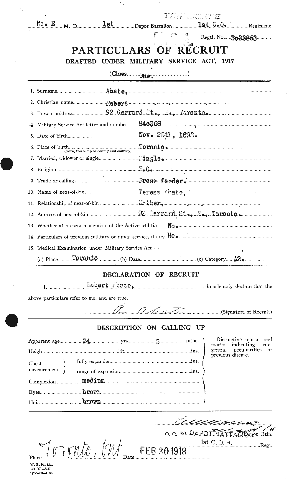 Personnel Records of the First World War - CEF 200763a