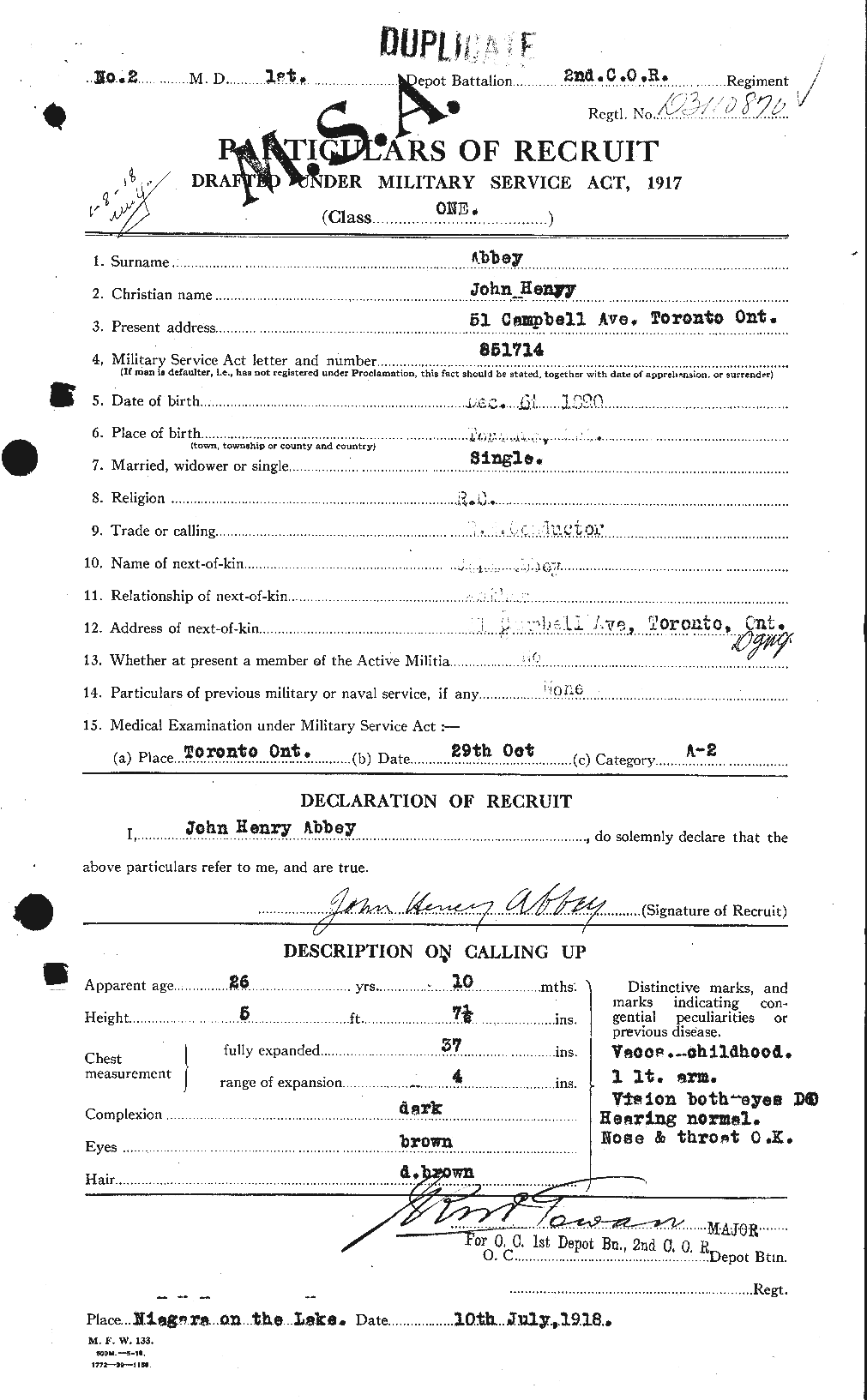 Personnel Records of the First World War - CEF 200777a