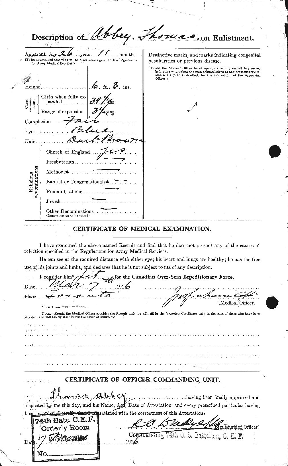 Personnel Records of the First World War - CEF 200780b
