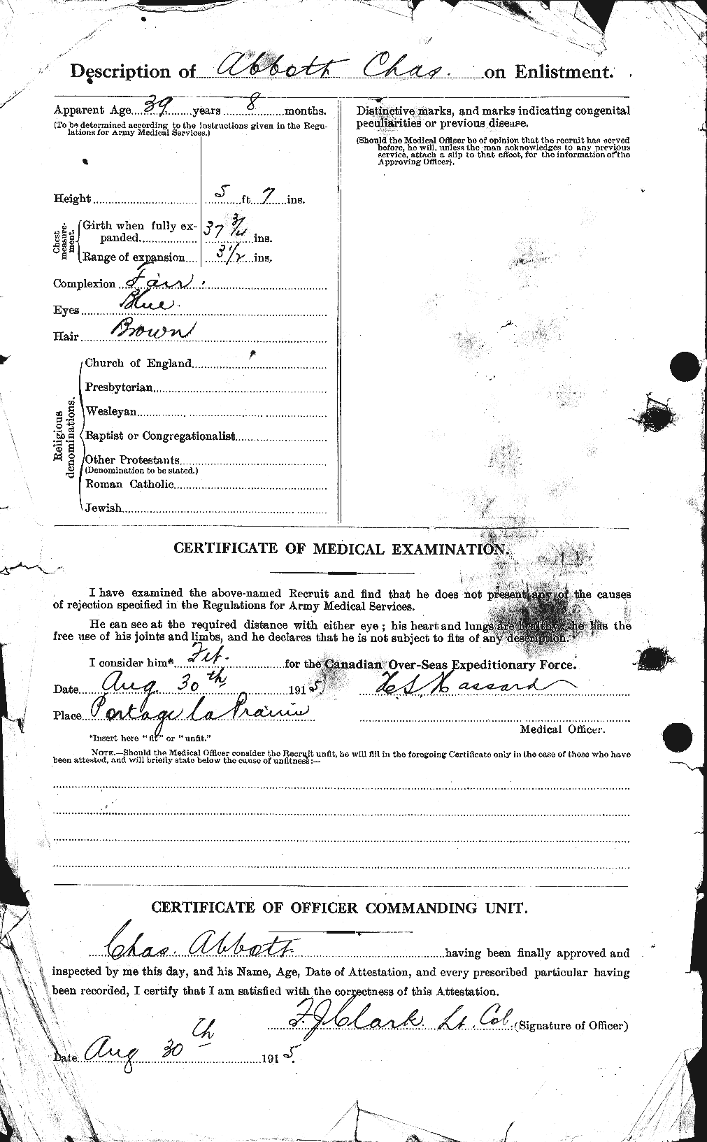 Personnel Records of the First World War - CEF 200829b