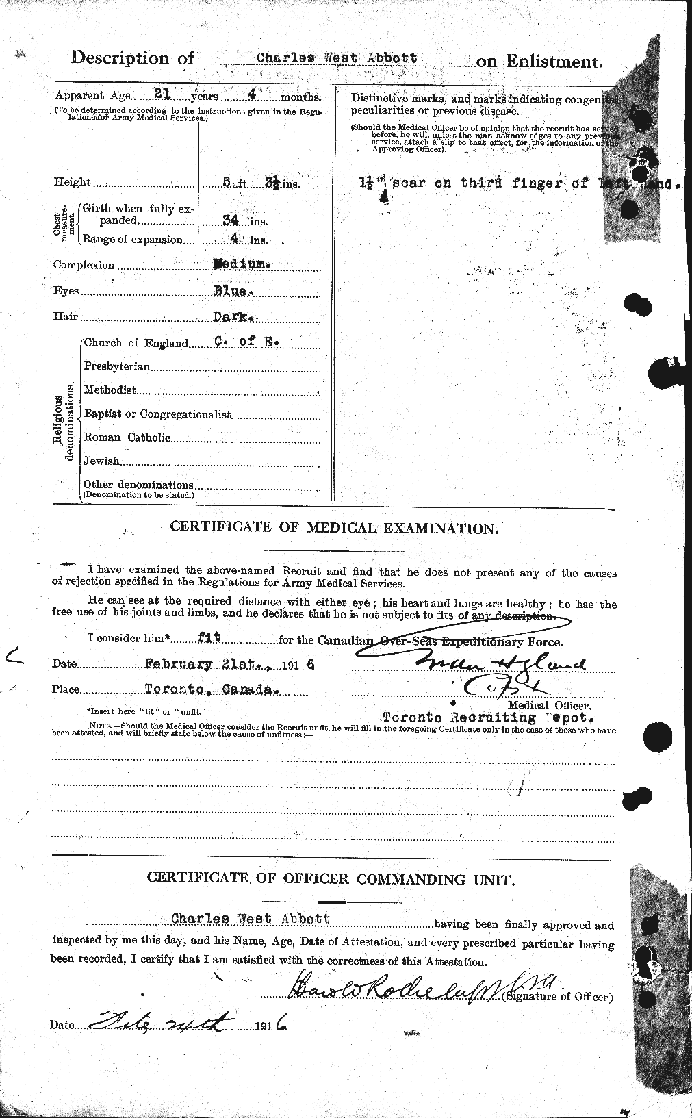 Personnel Records of the First World War - CEF 200839b