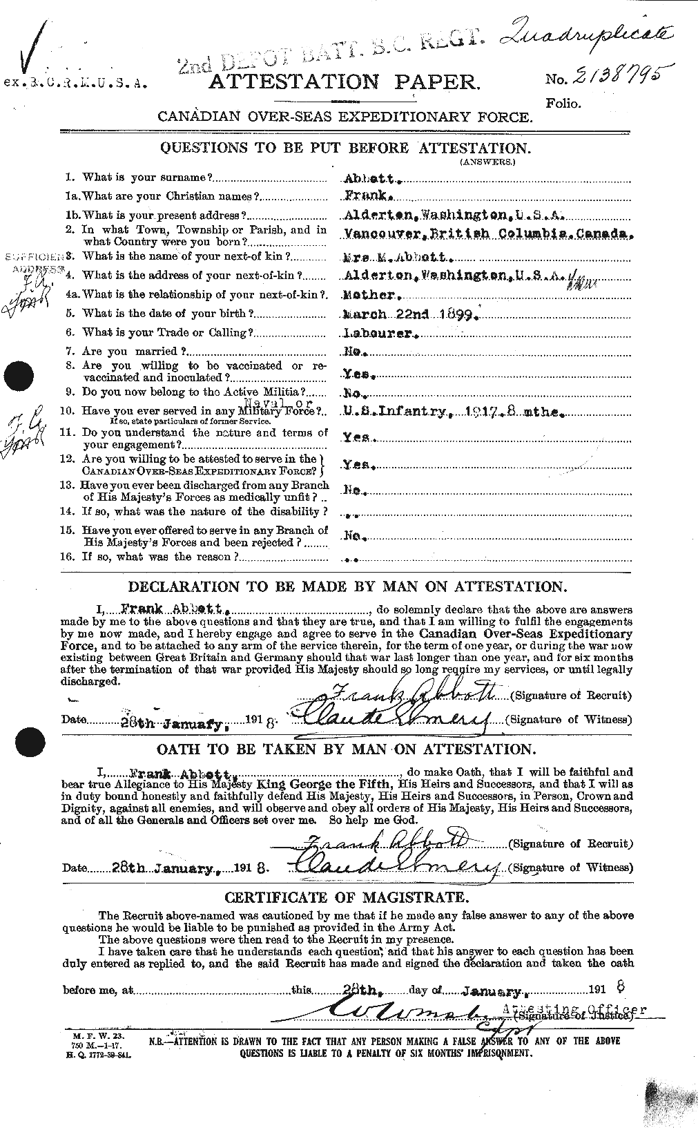 Personnel Records of the First World War - CEF 200915a