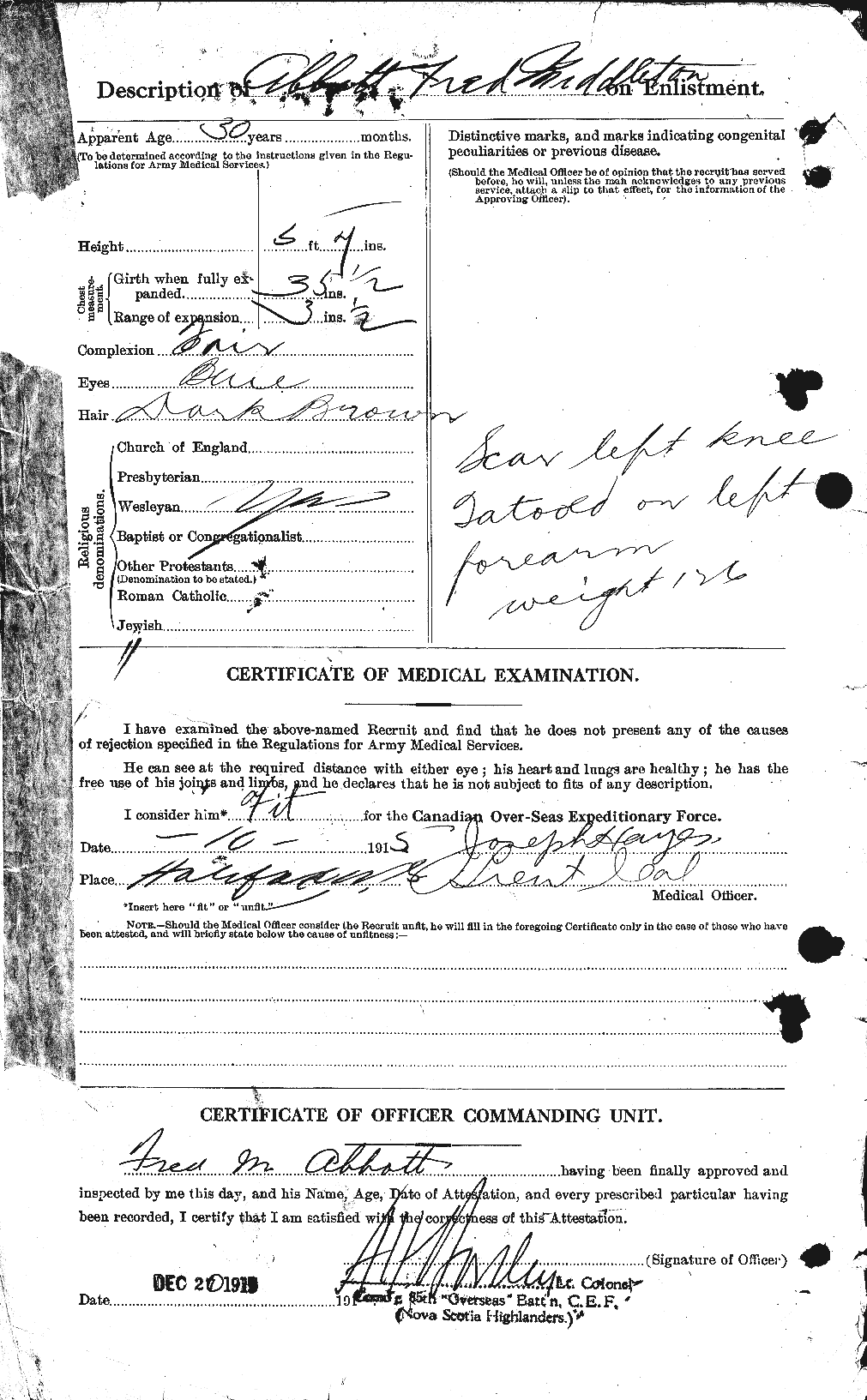 Personnel Records of the First World War - CEF 200922b