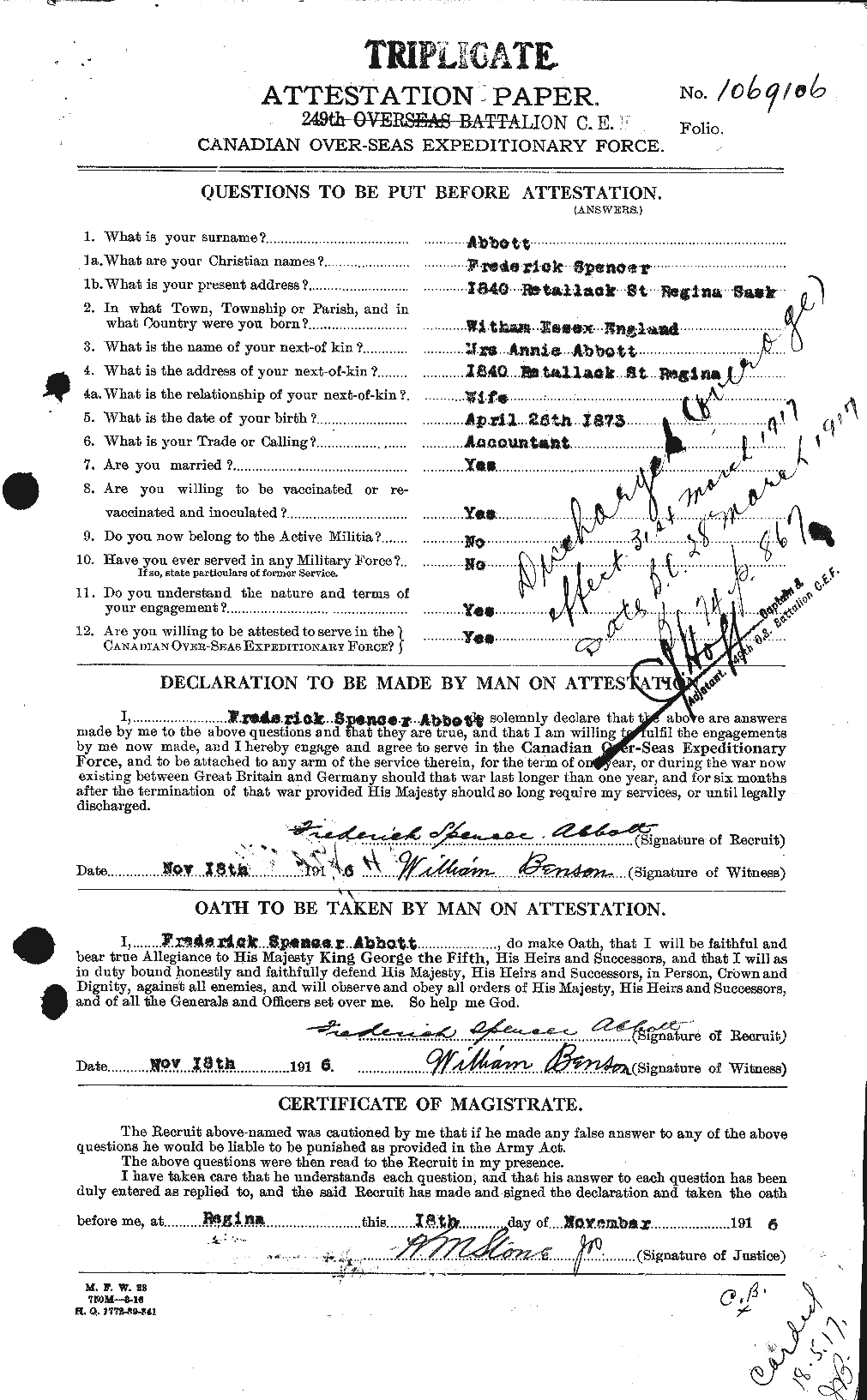 Personnel Records of the First World War - CEF 200928a