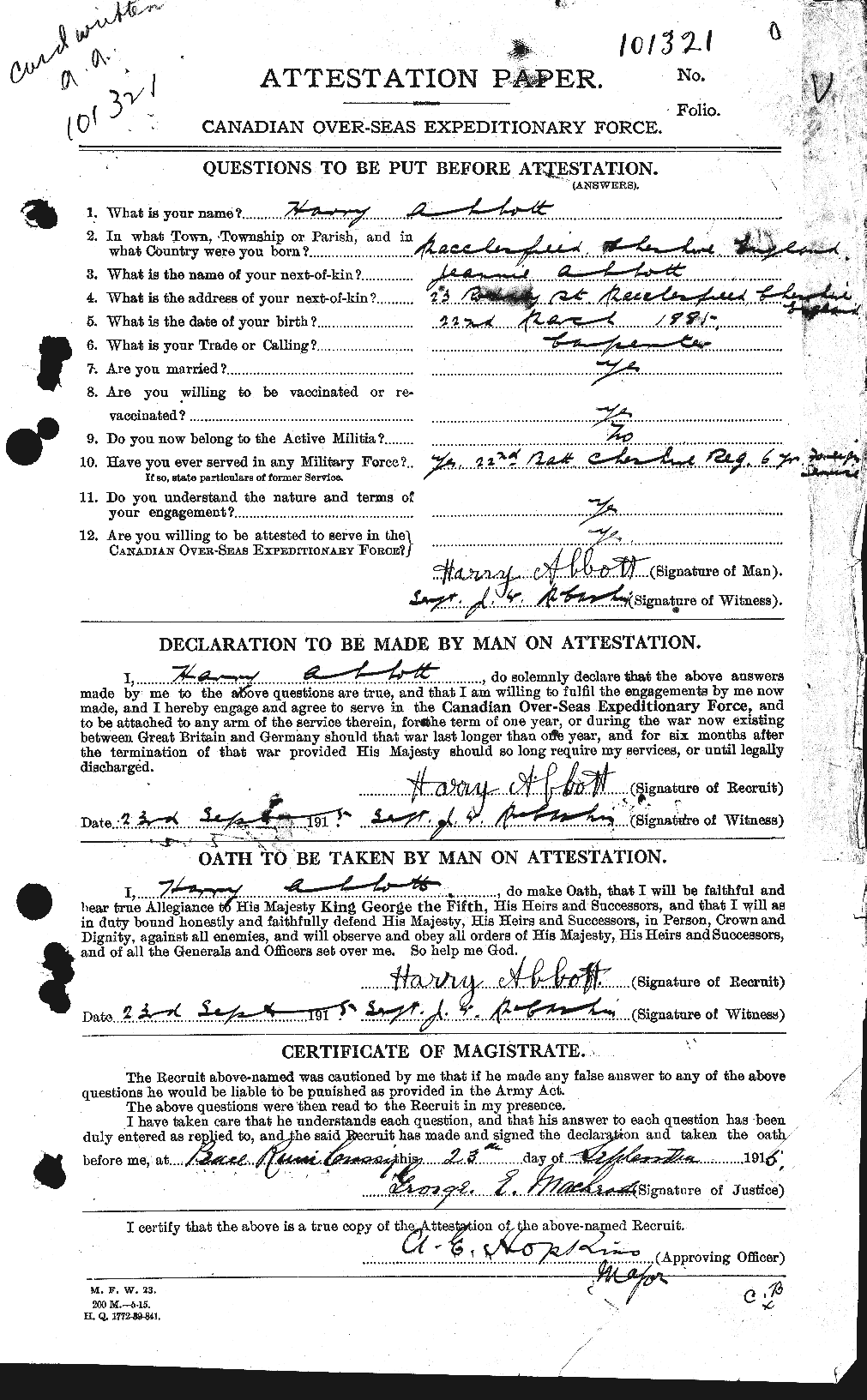 Personnel Records of the First World War - CEF 200959a