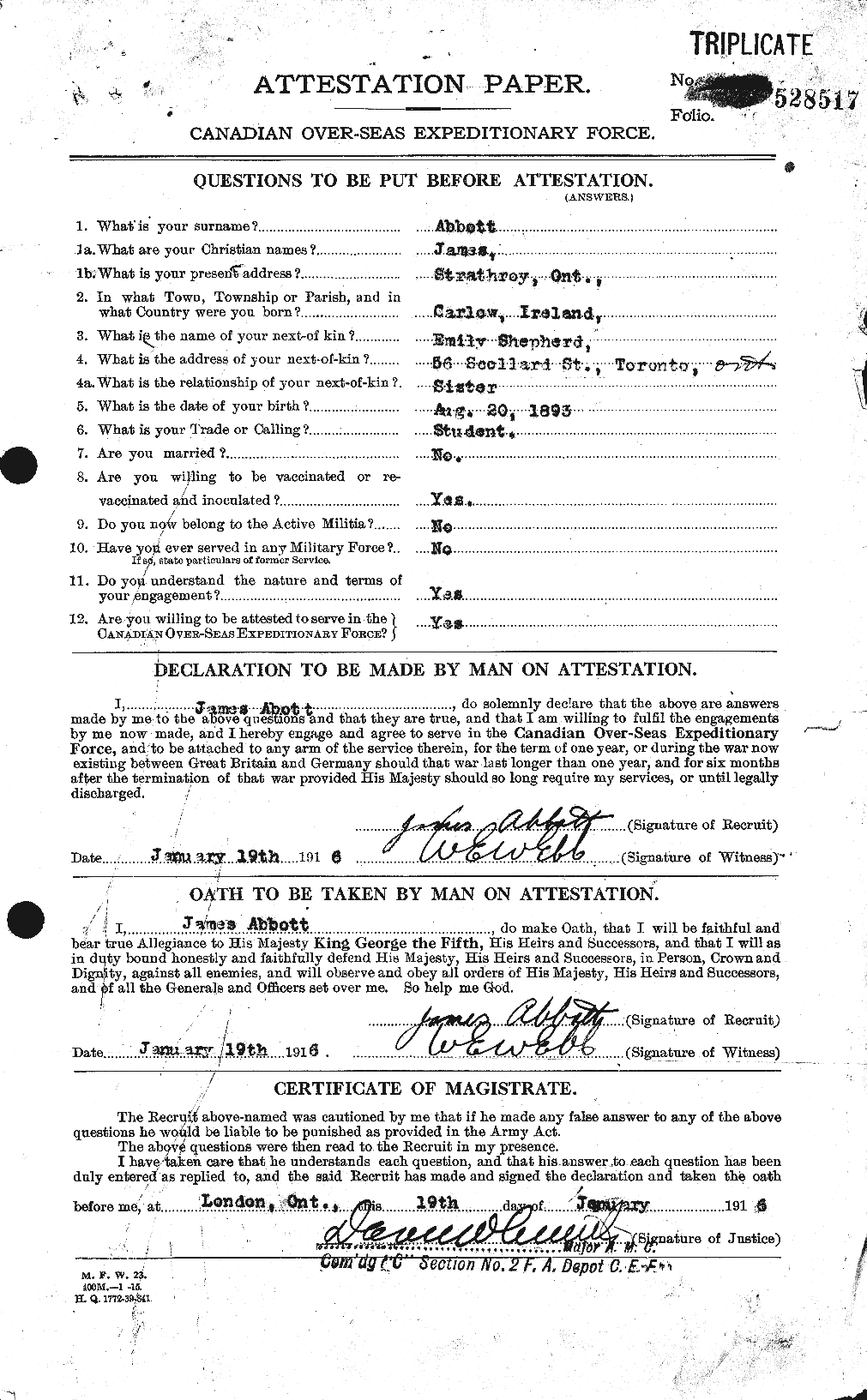 Personnel Records of the First World War - CEF 200977a
