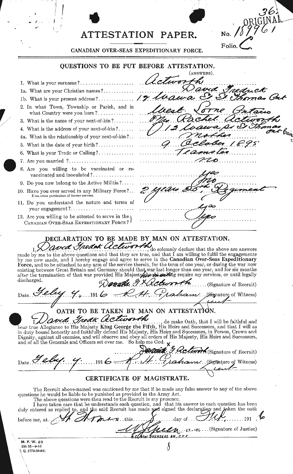 Personnel Records of the First World War - CEF 201046a