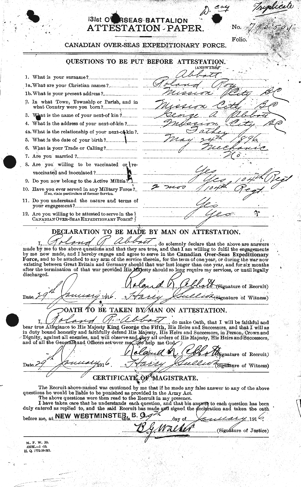 Personnel Records of the First World War - CEF 201080a
