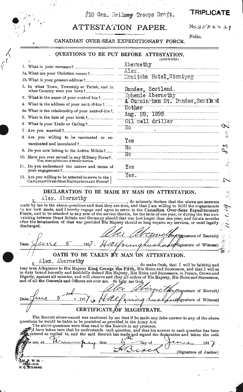 Personnel Records of the First World War - CEF 201499a