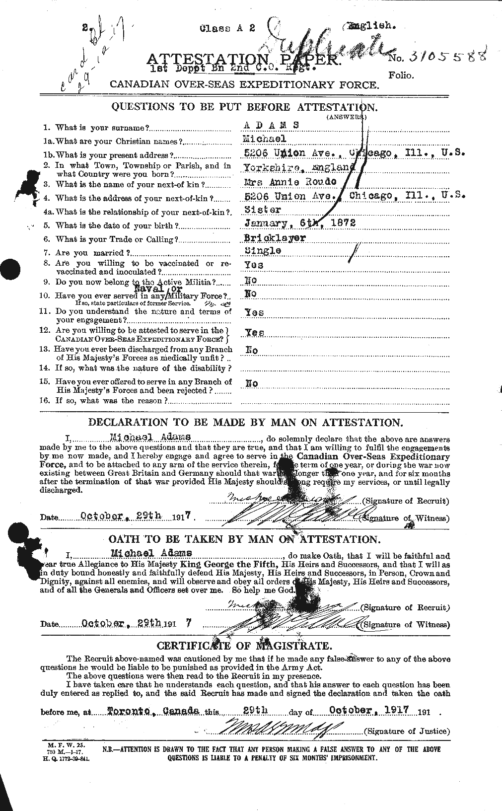Personnel Records of the First World War - CEF 201980a