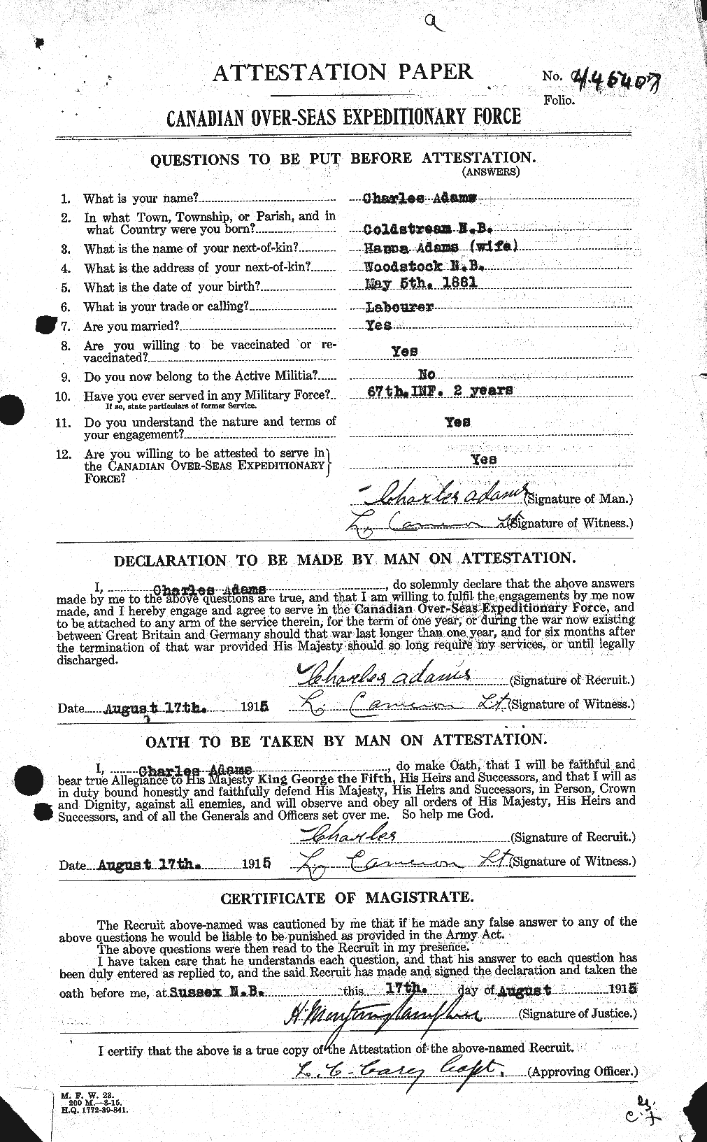 Personnel Records of the First World War - CEF 202049a