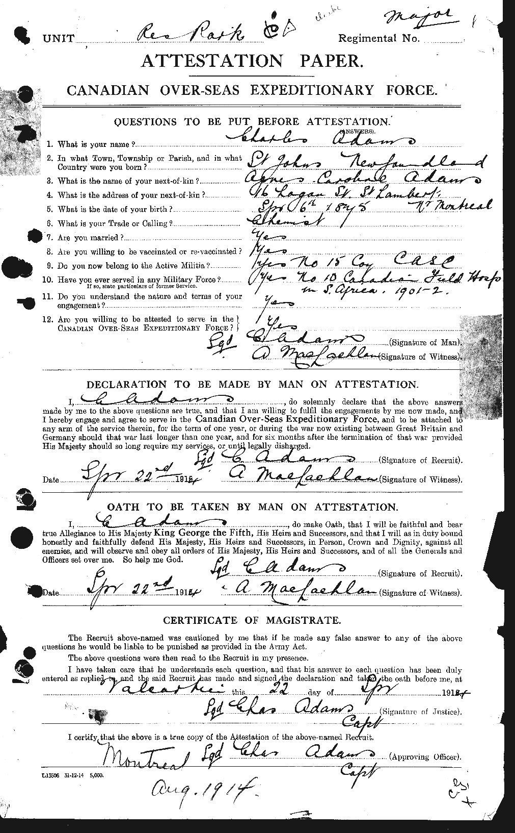 Personnel Records of the First World War - CEF 202056a