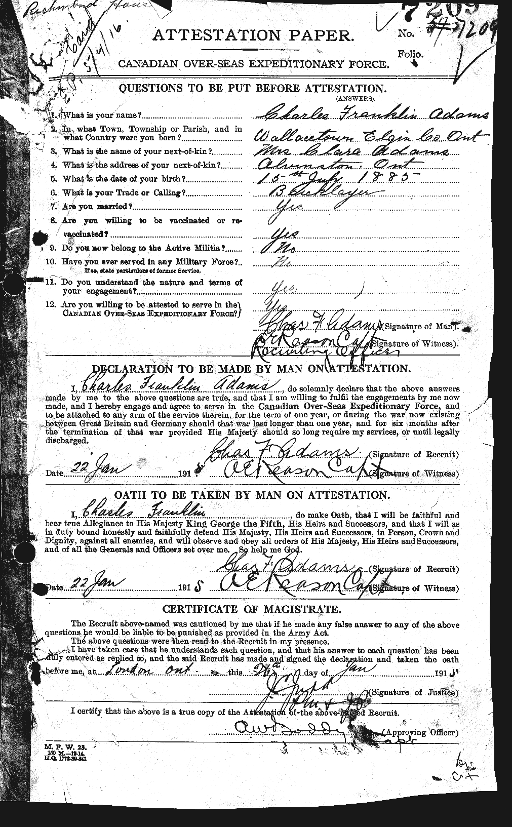 Personnel Records of the First World War - CEF 202068a