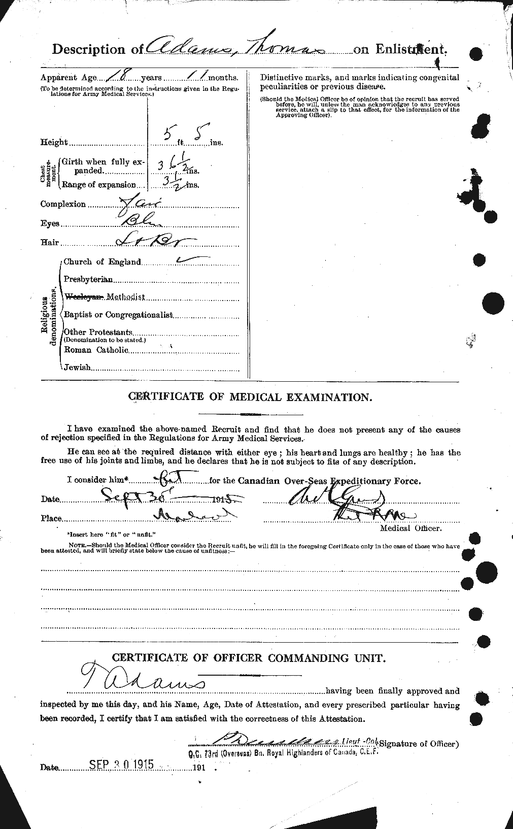 Personnel Records of the First World War - CEF 202161b