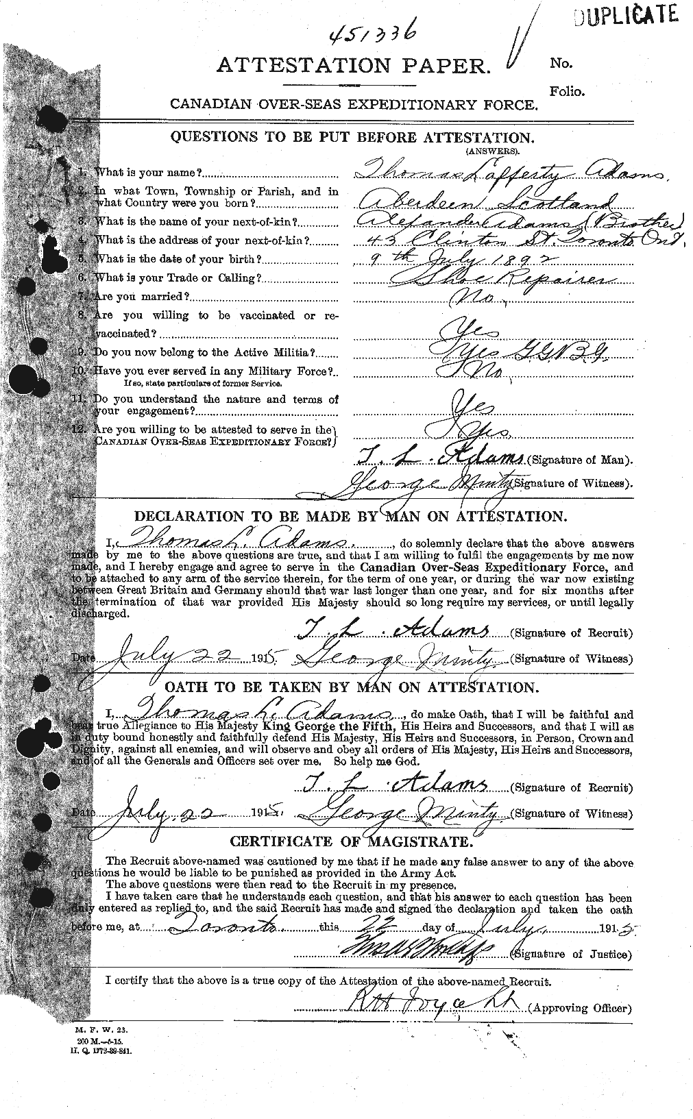 Personnel Records of the First World War - CEF 202177a