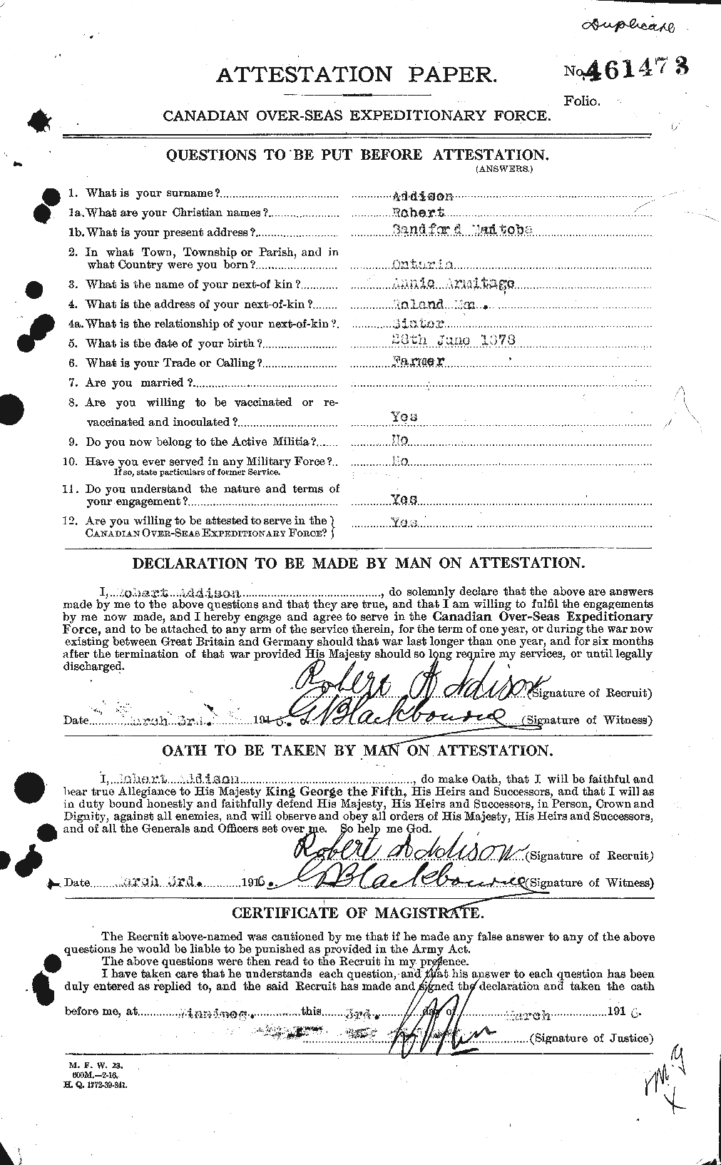 Personnel Records of the First World War - CEF 202514a