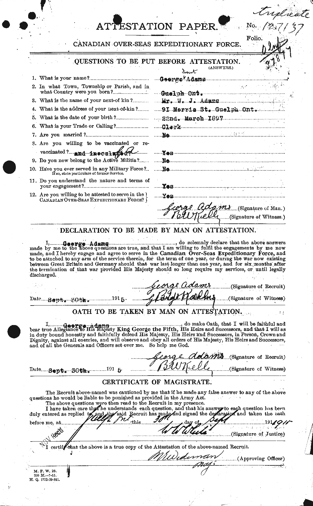 Personnel Records of the First World War - CEF 202557a