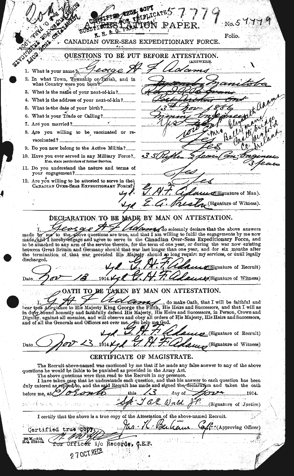 Personnel Records of the First World War - CEF 202567a