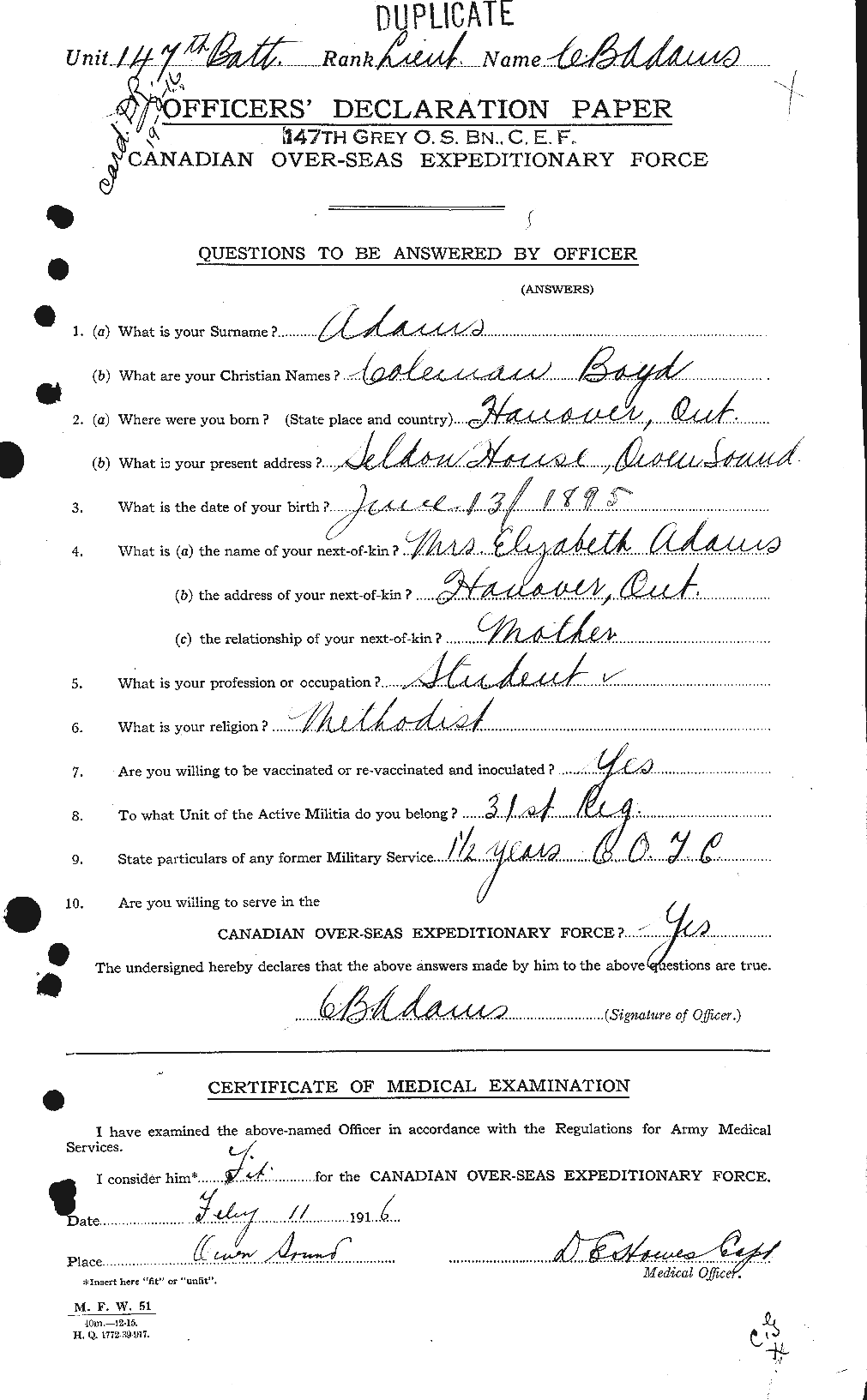 Personnel Records of the First World War - CEF 202646a