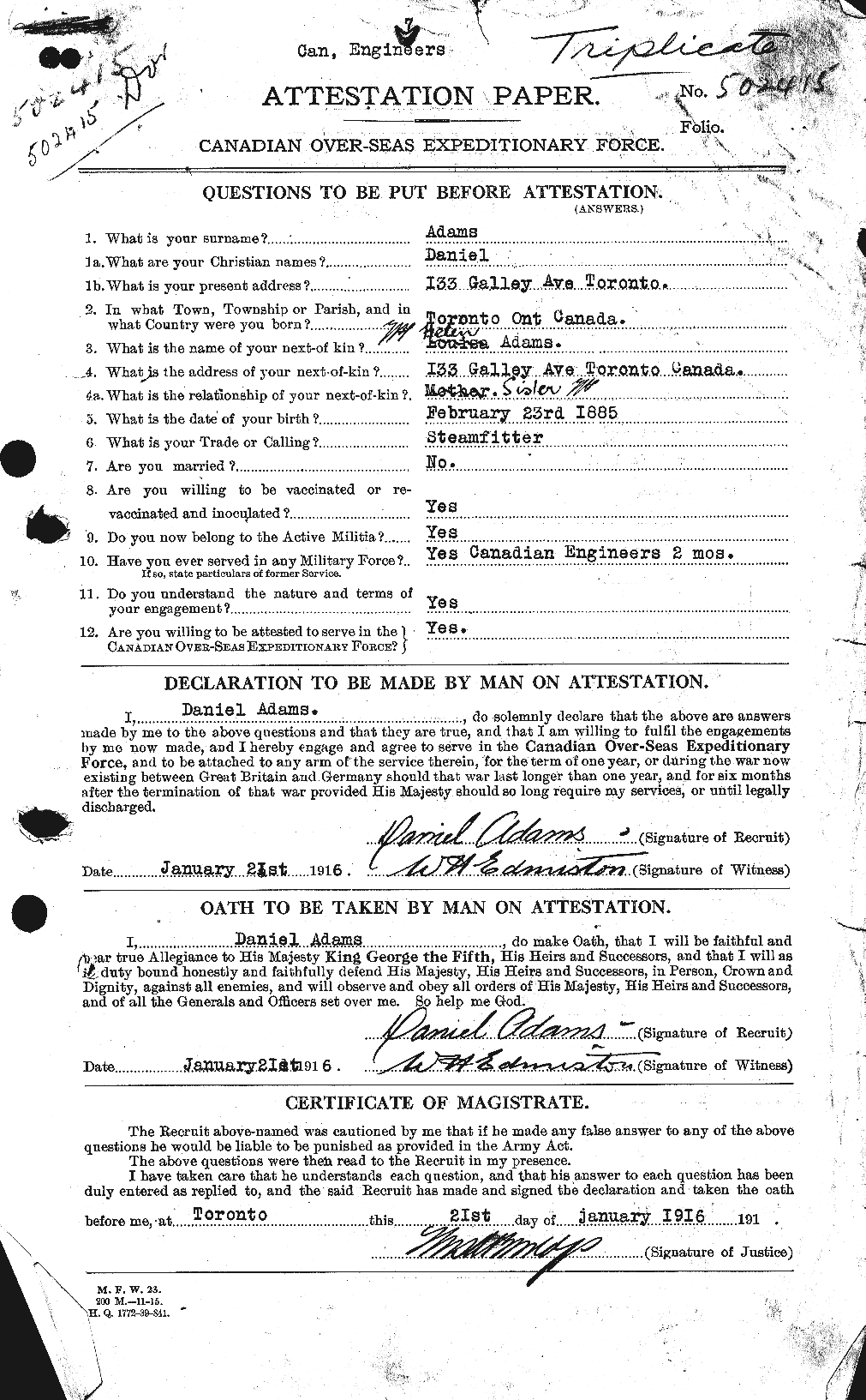 Personnel Records of the First World War - CEF 202648a