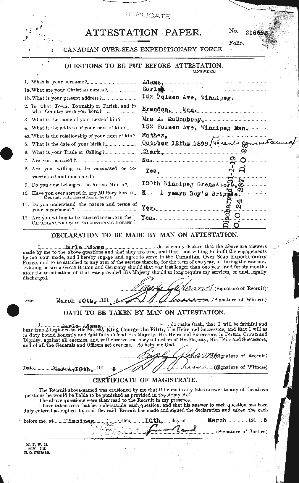 Personnel Records of the First World War - CEF 202664a