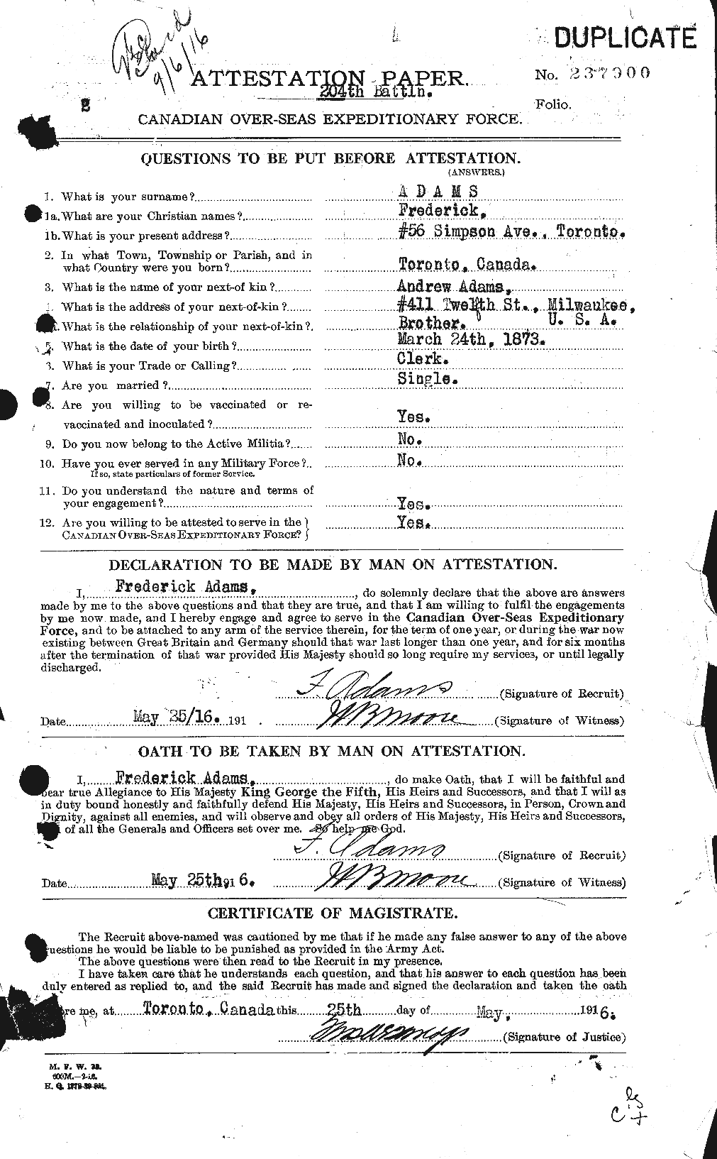 Personnel Records of the First World War - CEF 202686a