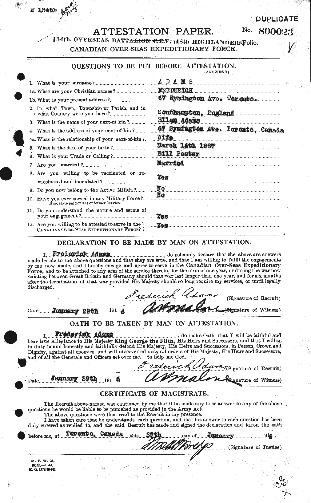 Personnel Records of the First World War - CEF 202688a